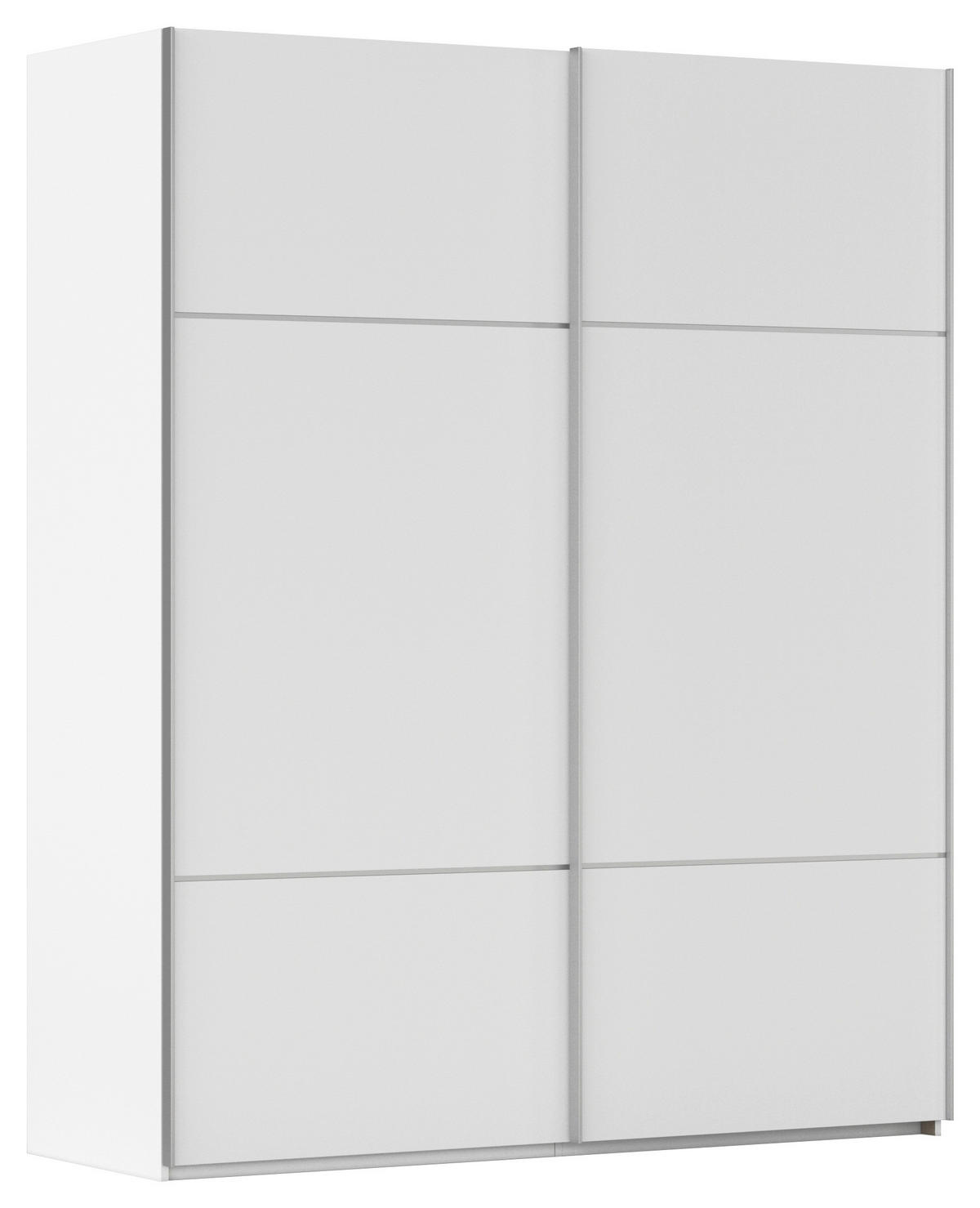 SCHWEBETÜRENSCHRANK 201/223/68 cm 2-türig Weiß  - Alufarben/Weiß, KONVENTIONELL, Holzwerkstoff/Metall (201/223/68cm) - Novel