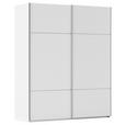 SCHWEBETÜRENSCHRANK 201/223/68 cm 2-türig Weiß  - Alufarben/Weiß, KONVENTIONELL, Holzwerkstoff/Metall (201/223/68cm) - Novel