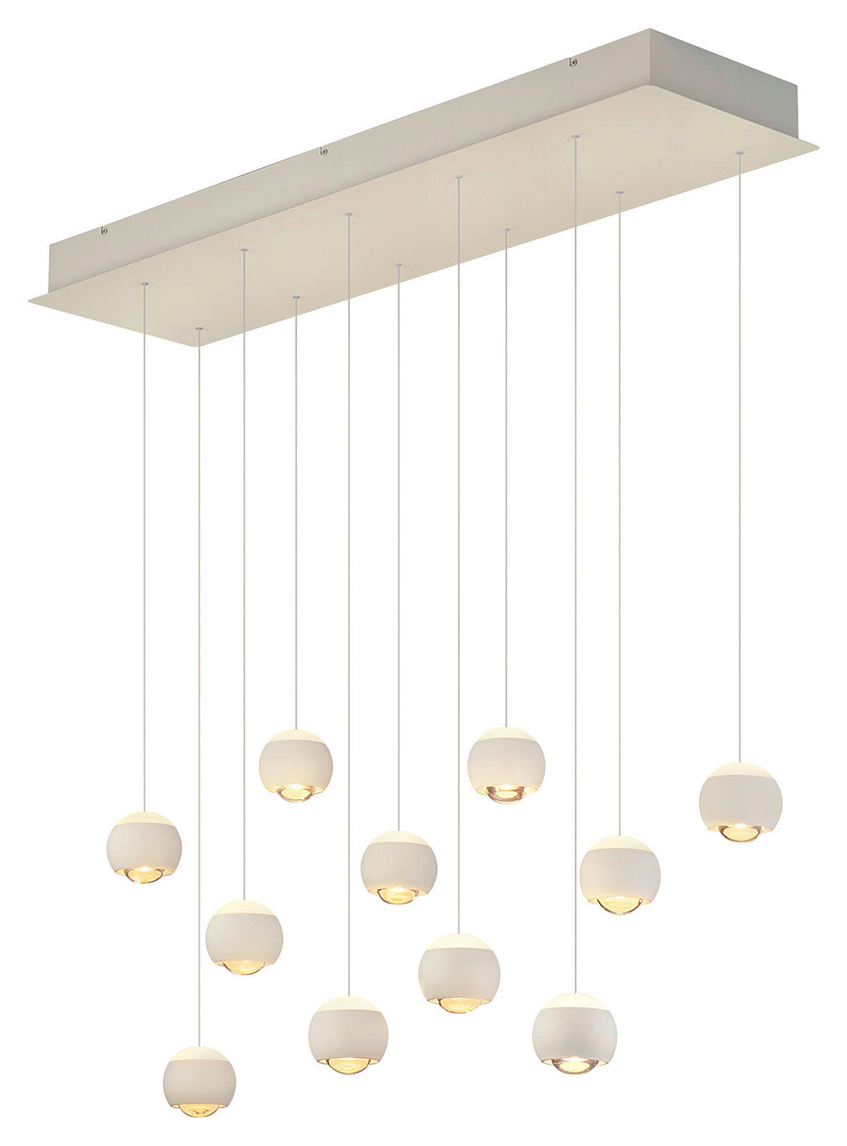 LED-HÄNGELEUCHTE Musterring 114/30/195 cm  - Transparent/Weiß, Design, Kunststoff/Metall (114/30/195cm) - Musterring