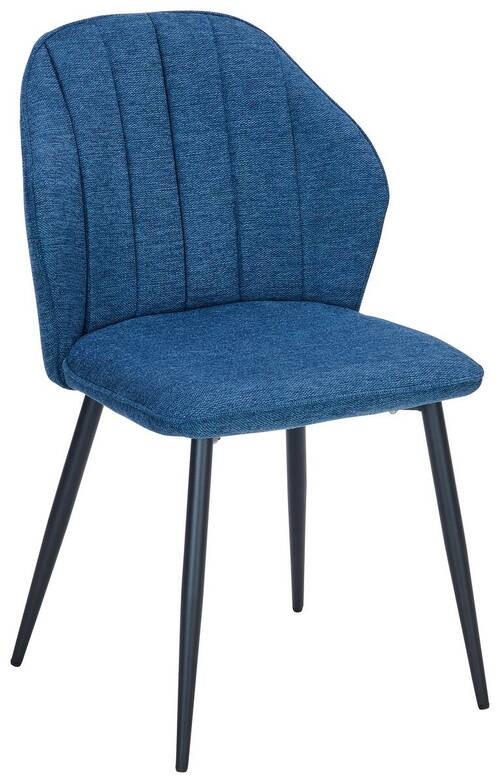 STUHL  in Eisen Webstoff Metall, Textil  - Royalblau/Schwarz, MODERN, Textil/Metall (52/86/60cm) - Boxxx