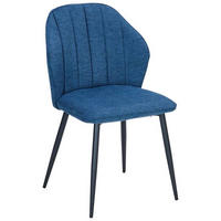 STOL järn vävt tyg  - kunglig blå/svart, Modern, metall/textil (52/86/60cm) - Boxxx