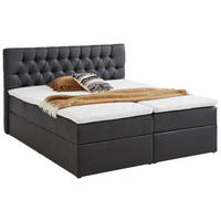 BOX-ÁGY 180/200 cm  fekete  - fekete, Modern, műanyag/textil (180/200cm) - MID.YOU