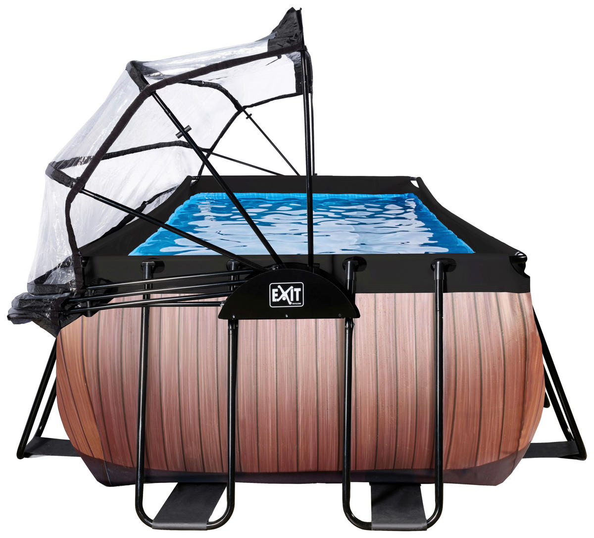 POOL-SET WOOD 540/250/122 cm  - Braun, KONVENTIONELL, Metall (540/250/122cm) - EXIT Toys