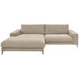 ECKSOFA Sandfarben Feincord  - Sandfarben/Schwarz, Design, Textil/Metall (207/293cm) - Dieter Knoll