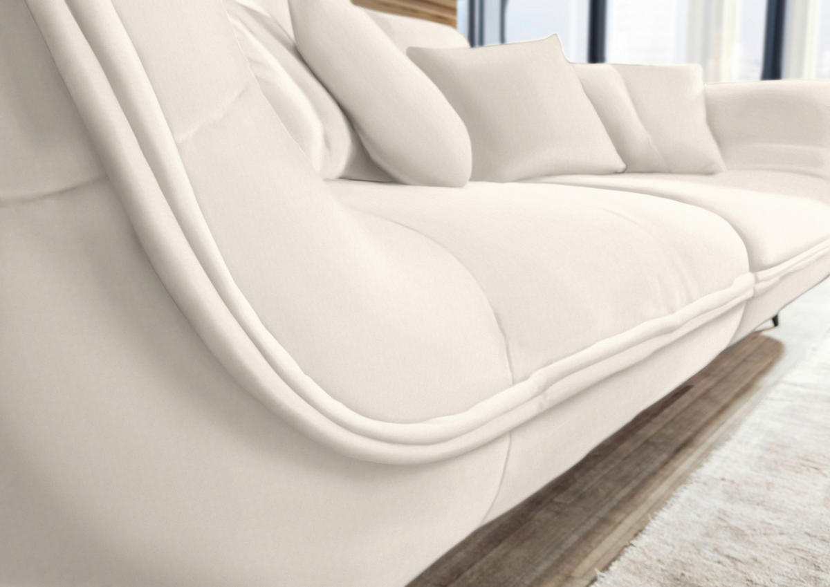 BIGSOFA Flachgewebe Beige  - Beige/Schwarz, Design, Textil/Metall (275/80/123cm) - Lomoco