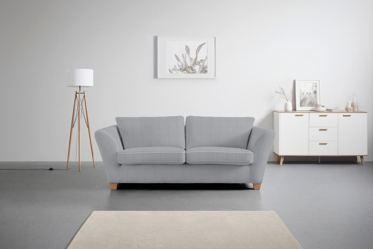 3-SITS SOFFA i manchester ljusgrå  - ljusgrå/naturfärgad, trä/textil (216/70-85/95cm) - MID.YOU