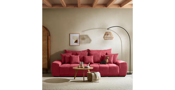 BIGSOFA Flachgewebe Bordeaux  - Bordeaux/Schwarz, KONVENTIONELL, Holz/Textil (280/67/120cm) - Carryhome