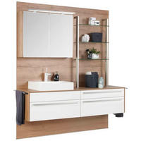 BADEZIMMER  in 197,8 cm  - Weiss/Eichefarben, Modern, Glas/Holzwerkstoff (197,8cm) - Celina Home