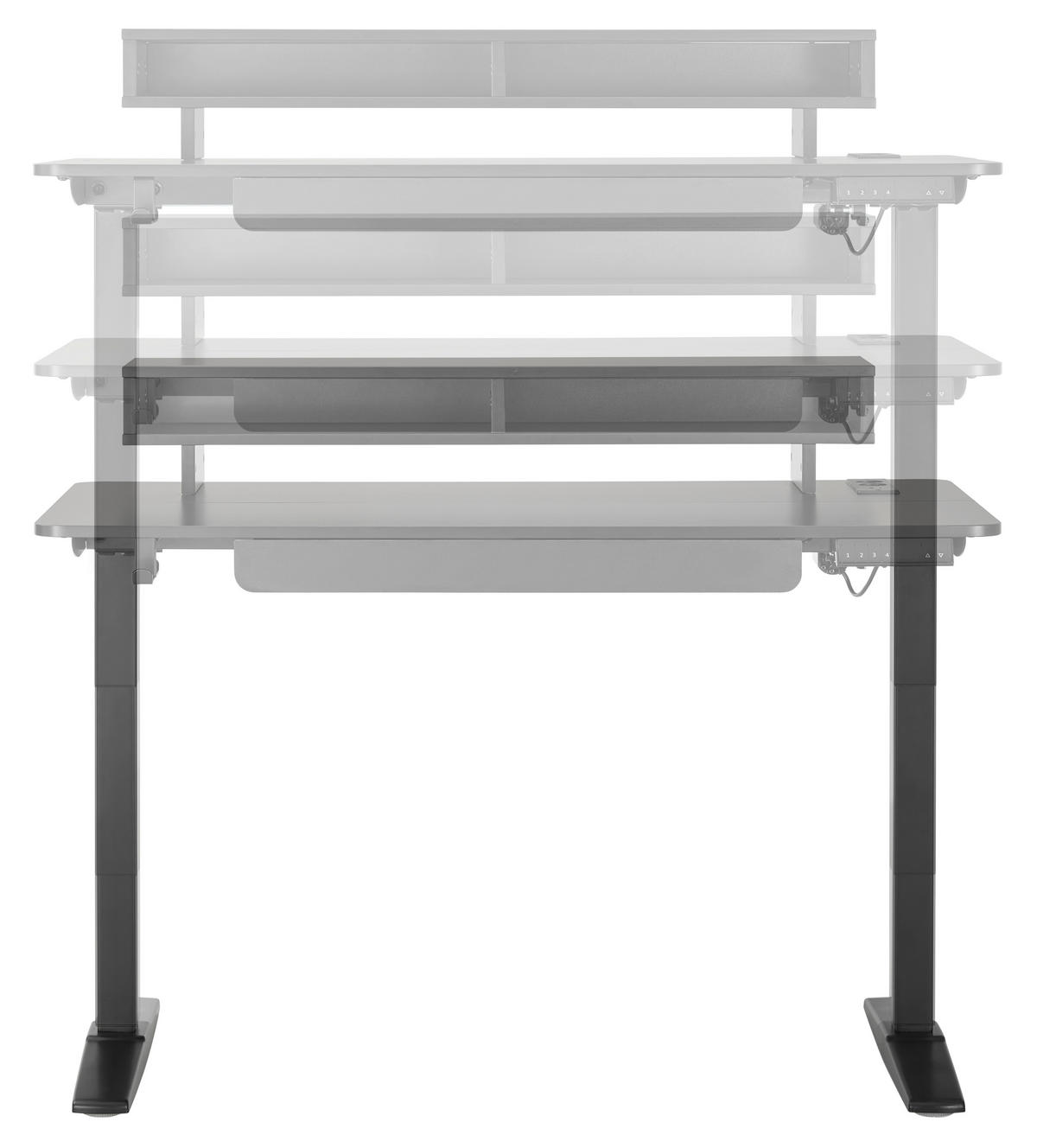 GAMING-TISCH Schwarz  - Schwarz, Modern, Holzwerkstoff/Kunststoff (120/75/120/60cm) - MID.YOU