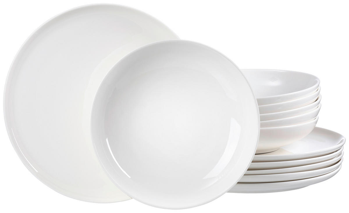 TAFELSERVICE Weiß SKAGEN 12-teilig  - Weiß, Design, Keramik (30/25/30cm) - Ritzenhoff Breker