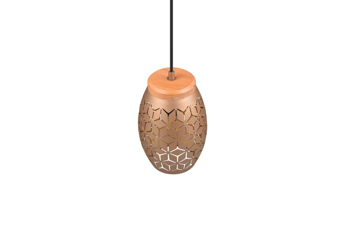 PENDELLEUCHTE Bidar 15/150 cm   - Bronzefarben, KONVENTIONELL, Holz/Metall (15/150cm)