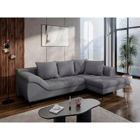 ECKSOFA Anthrazit Struktur, Bouclé  - Anthrazit/Schwarz, Design, Textil (177/276cm) - MID.YOU