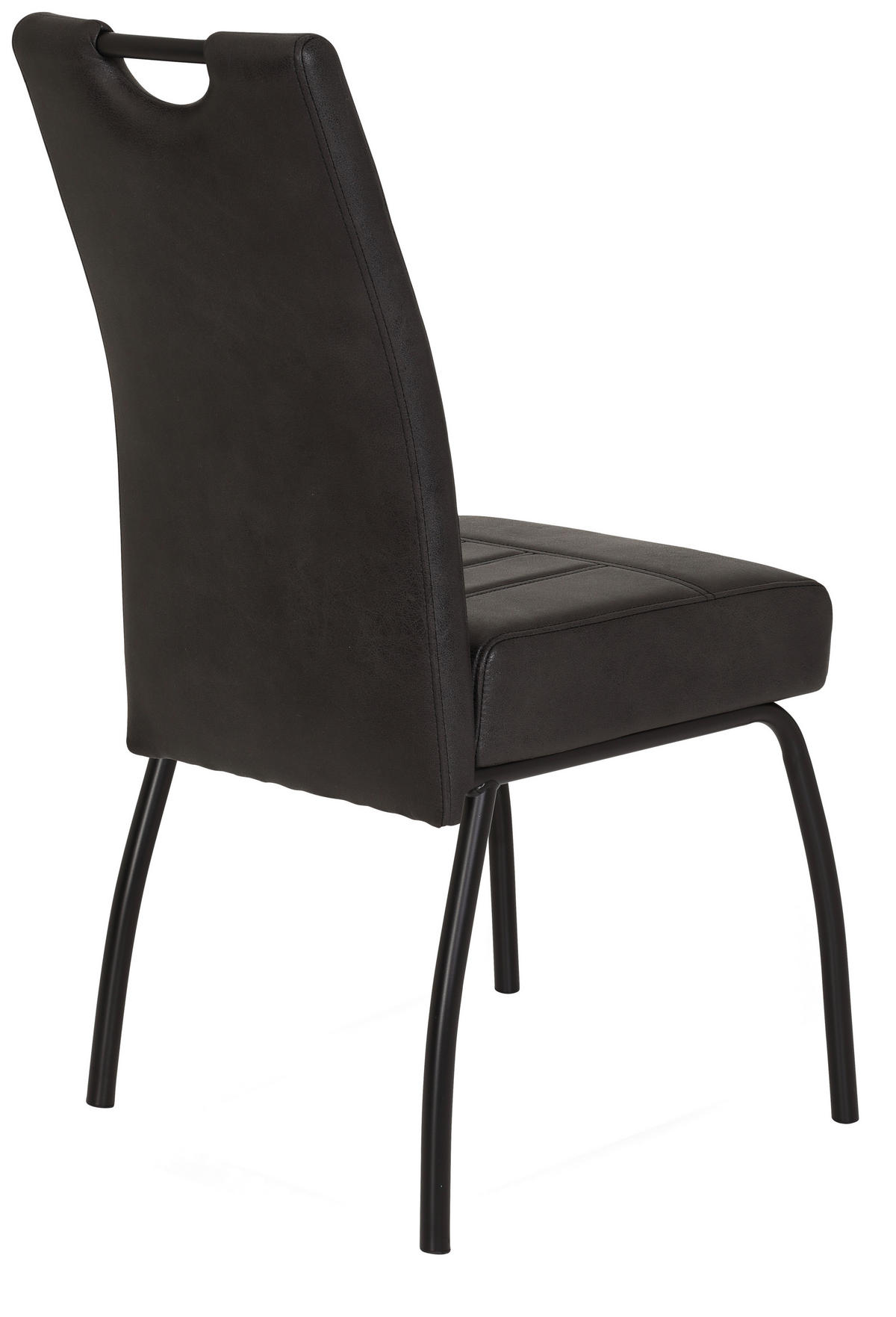 STUHL  in Mikrofaser Textil  - Anthrazit/Schwarz, KONVENTIONELL, Textil (44/99/62cm) - Carryhome
