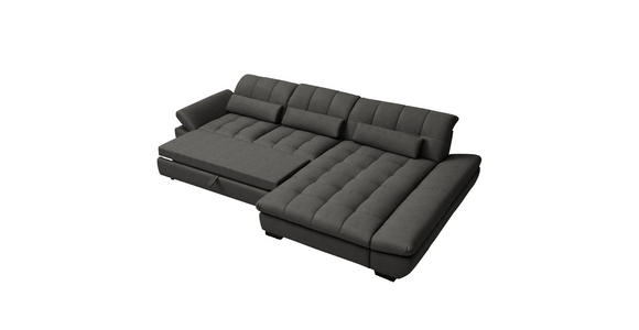 ECKSOFA  in Flachgewebe Dunkelgrau  341/204 cm  - Dunkelgrau/Schwarz, Design, Textil/Metall (341/204cm) - Xora