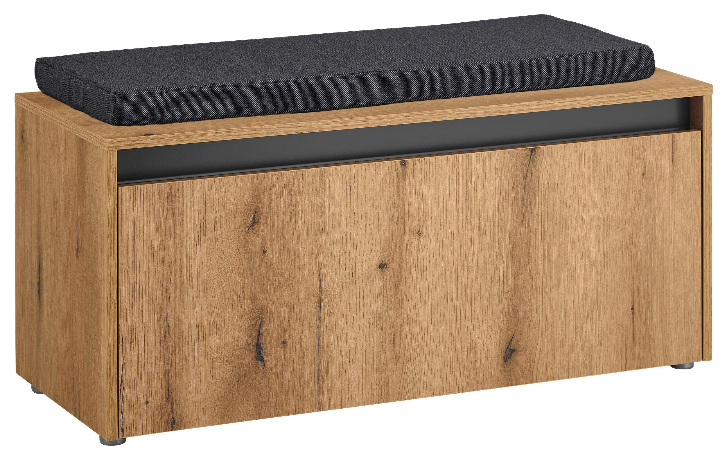 GARDEROBENBANK  in 100/45/40 cm  - Eichefarben/Anthrazit, Design, Kunststoff/Textil (100/45/40cm) - Modante