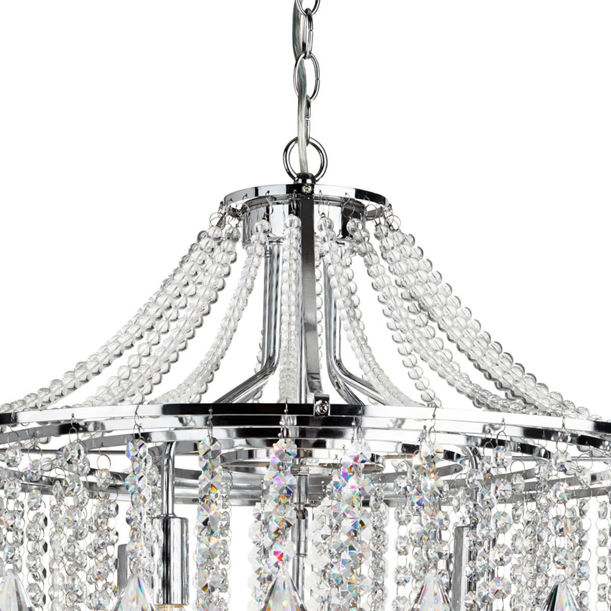 HÄNGLAMPA Dorchester 64/120 cm  - kromfärg, Klassisk, metall/glas (64/120cm)