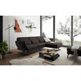 ECKSOFA Dunkelbraun Flachgewebe  - Dunkelbraun/Schwarz, Design, Textil/Metall (279-327/176-217cm) - Dieter Knoll