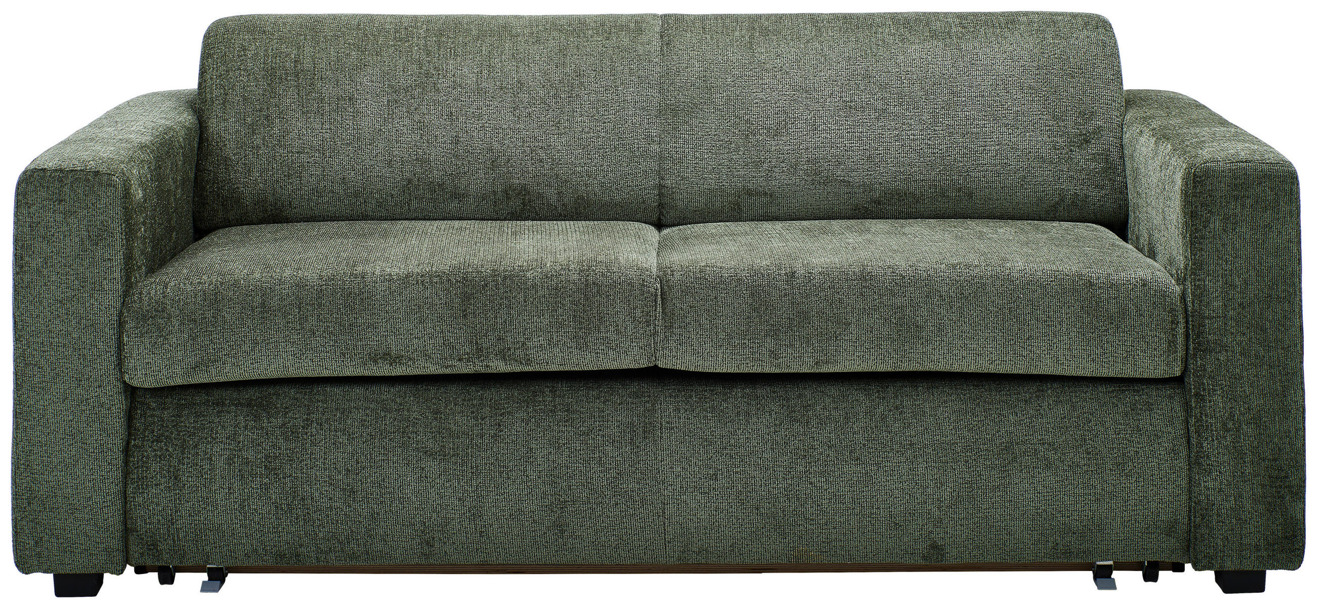 SCHLAFSOFA Chenille Olivgrün  - Schwarz/Olivgrün, KONVENTIONELL, Kunststoff/Textil (198/81/97,5cm) - Carryhome