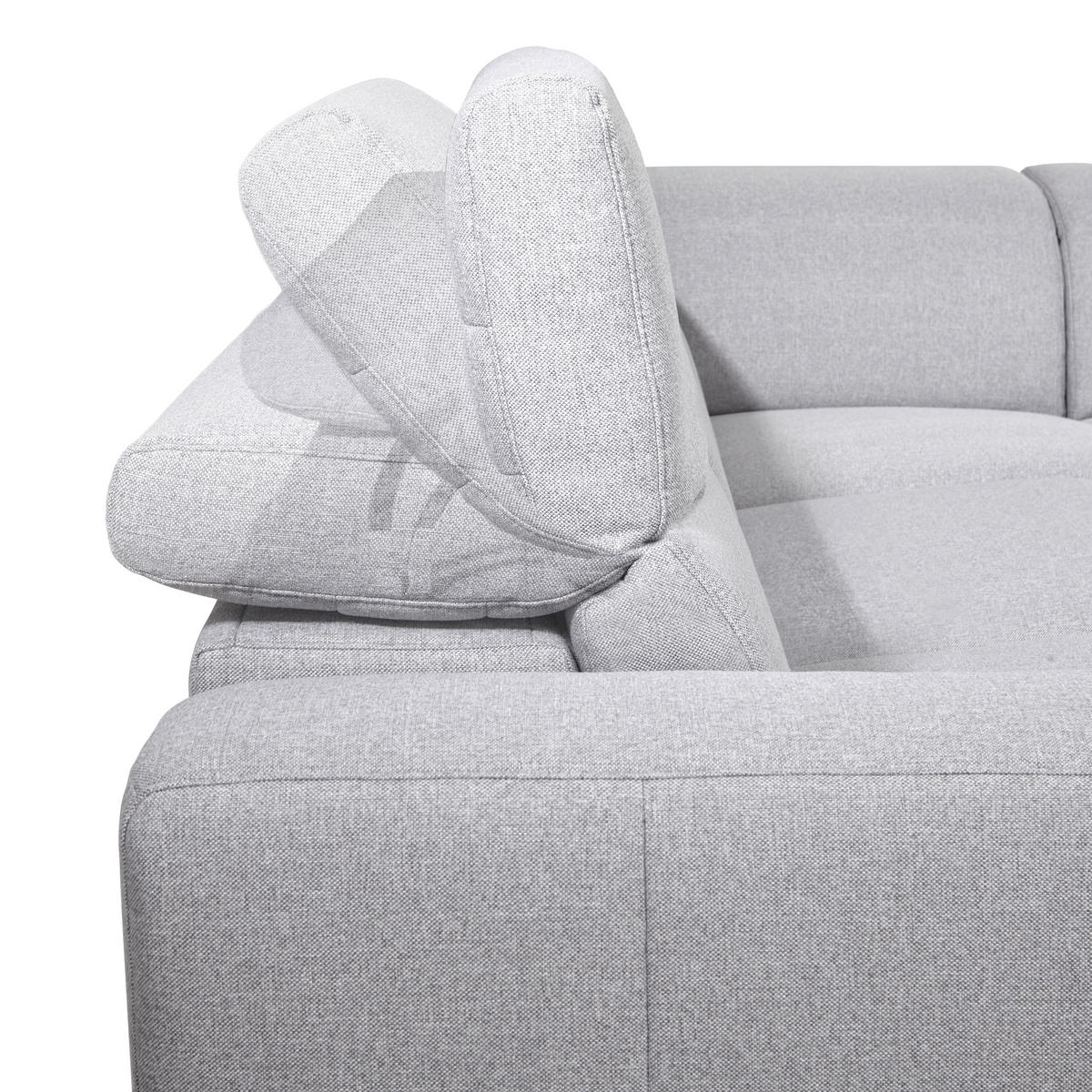 ECKSOFA Grau Flachgewebe  - Schwarz/Grau, Design, Textil/Metall (238/290cm) - Pure Home Lifestyle