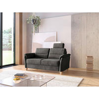 3-SITZER-SOFA Flachgewebe Schwarz  - Eichefarben/Schwarz, Konventionell, Holz/Textil (179/89/89cm) - Sit & More
