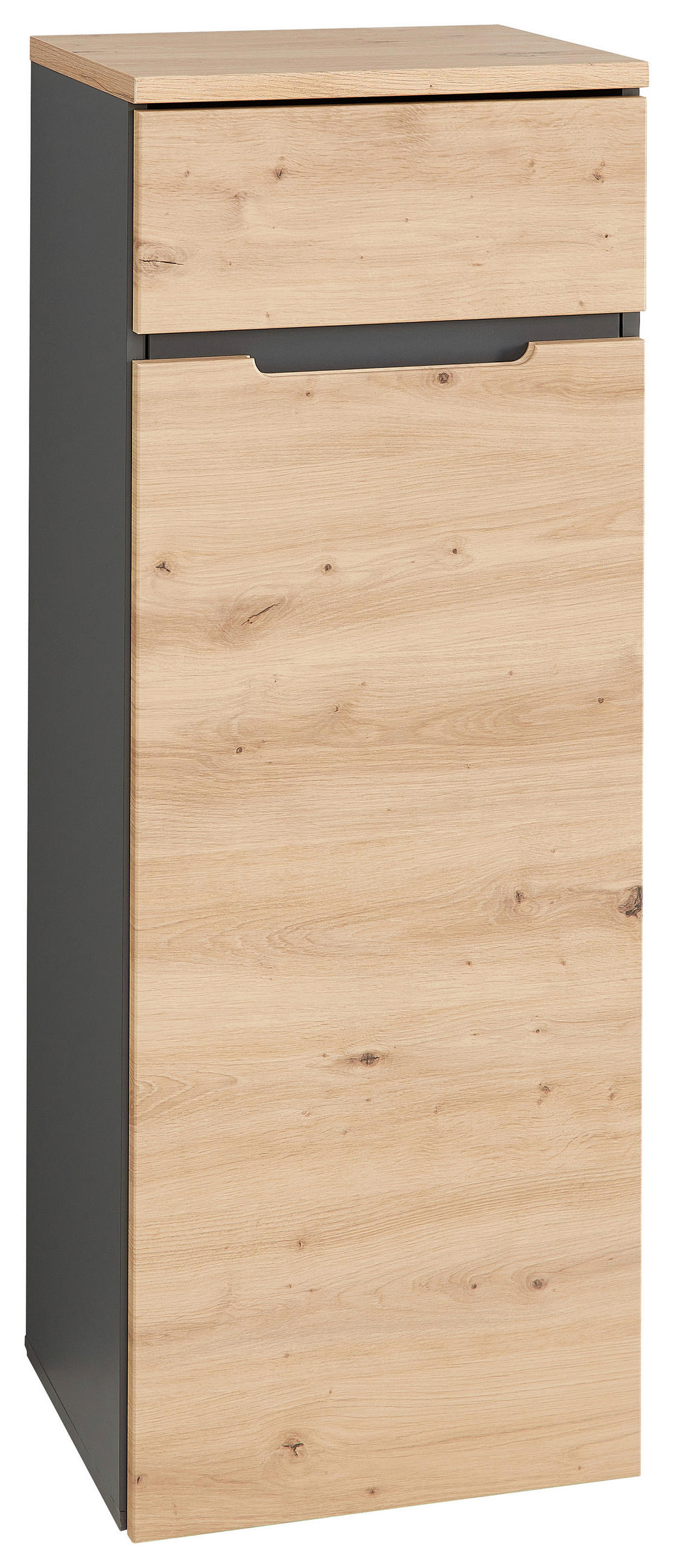 ORMAR ZA DOKUMENTACIJU  grafitno siva, hrast artisan  - grafitno siva/hrast artisan, Moderno, pločasti materijal (45/122/38cm) - Voleo