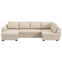 SJEDEĆA GARNITURA tekstil  prirodne boje   - boje nikla/prirodne boje, Trend, tekstil/plastika (154/327/86cm) - MID.YOU