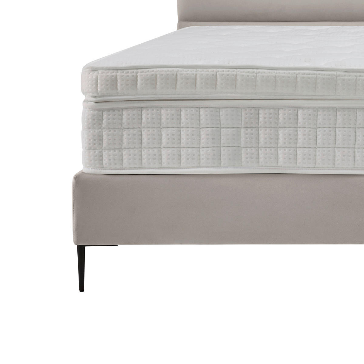POSTEL BOXSPRING, 200/200 cm, krémová - černá/krémová, Moderní, kov/kompozitní dřevo (200/200cm) - MID.YOU