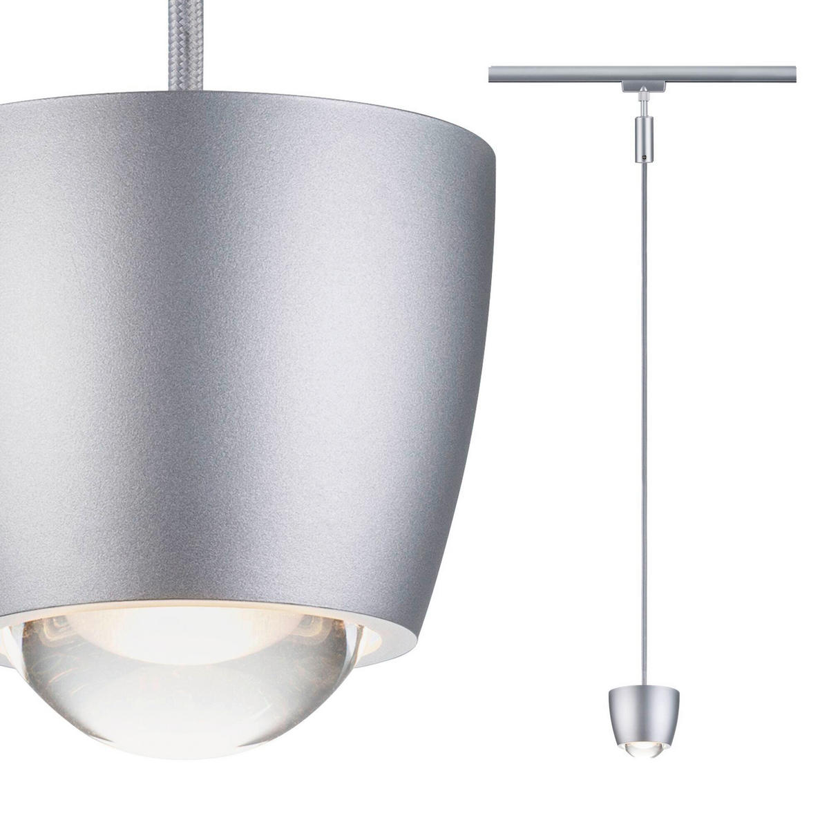 SCHIENENSYSTEM-HÄNGELEUCHTE URail Tyros 10,0/130 cm   - Chromfarben, Basics, Kunststoff (10,0/130cm) - Paulmann