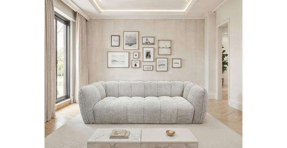 BIGSOFA Chenille Beige  - Beige/Schwarz, MODERN, Kunststoff/Textil (235/73/103cm) - Carryhome