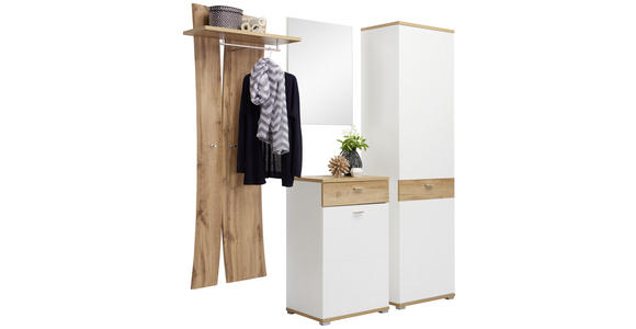 GARDEROBE 205/205/40 cm  - Eichefarben/Weiß, Design, Holzwerkstoff (205/205/40cm) - Carryhome