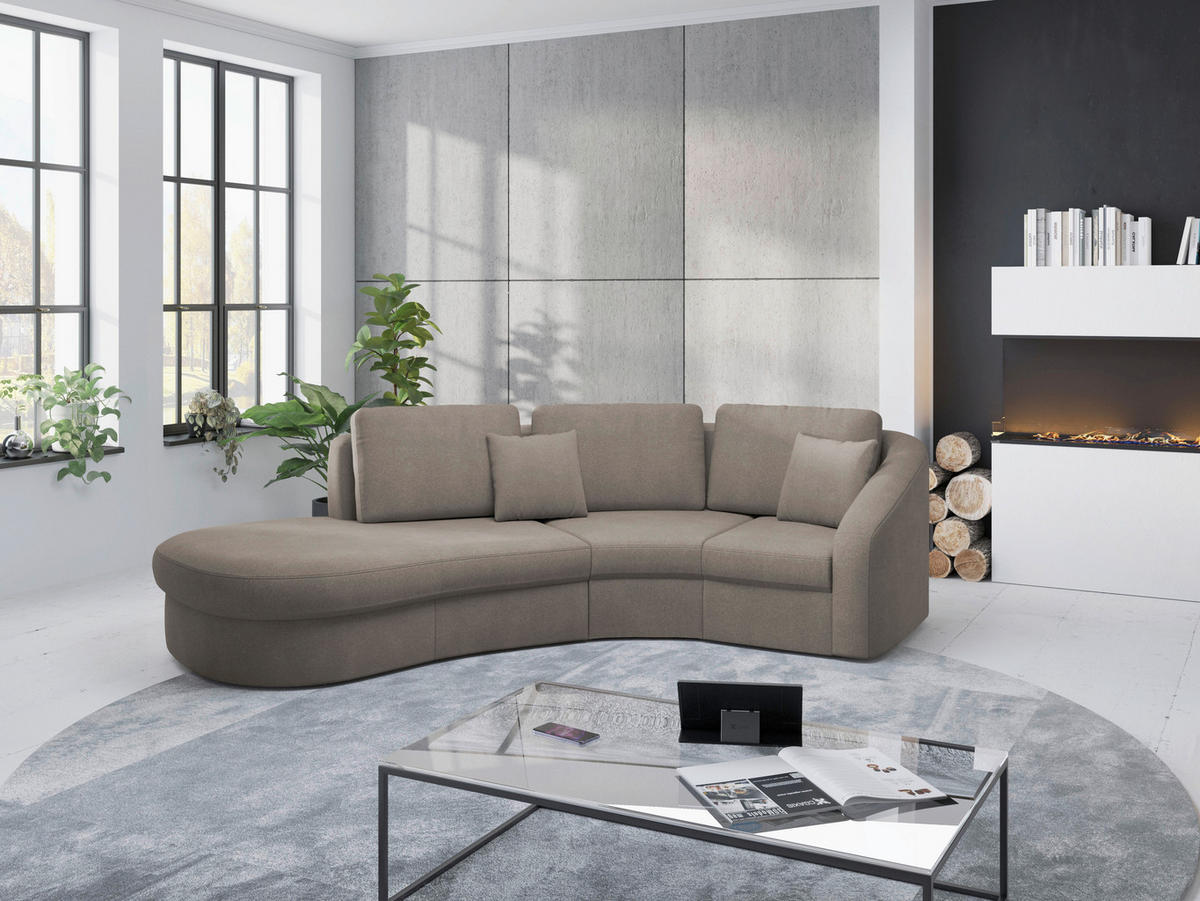 ECKSOFA in Mikrofaser Braun  - Schwarz/Braun, Modern, Kunststoff/Textil (230/266cm) - Sit & More