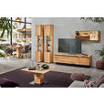 WOHNWAND  in Eichefarben  298/205,7/53,7 cm  - Eichefarben/Schwarz, Natur, Glas/Holz (298/205,7/53,7cm) - Valnatura