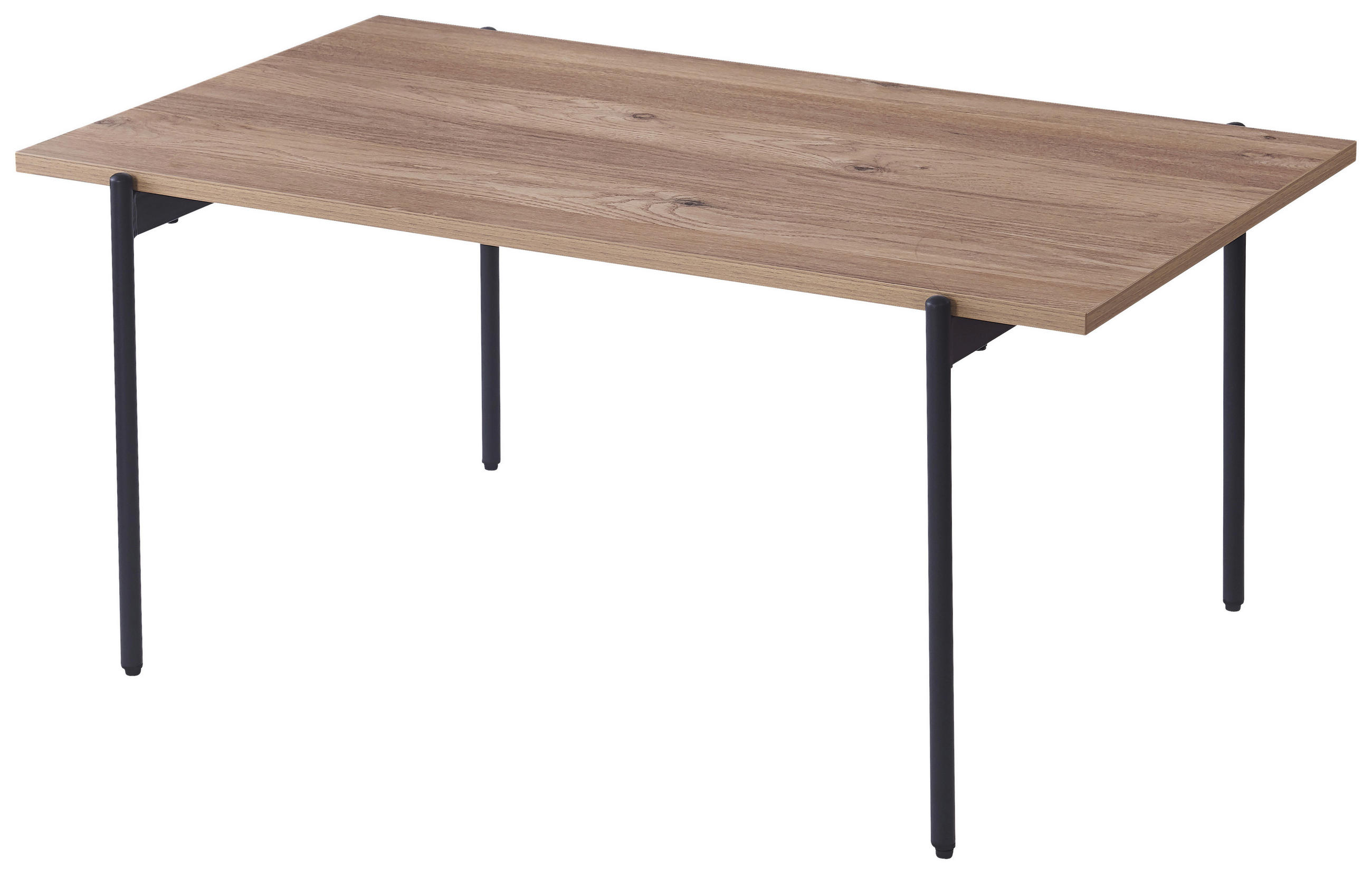 Thumbnail - Ti'me Couchtisch, Eiche, Schwarz, Metall, Holzwerkstoff, rechteckig, Rundrohr, 60x45x100 cm, einfacher Aufbau, Wohnzimme...