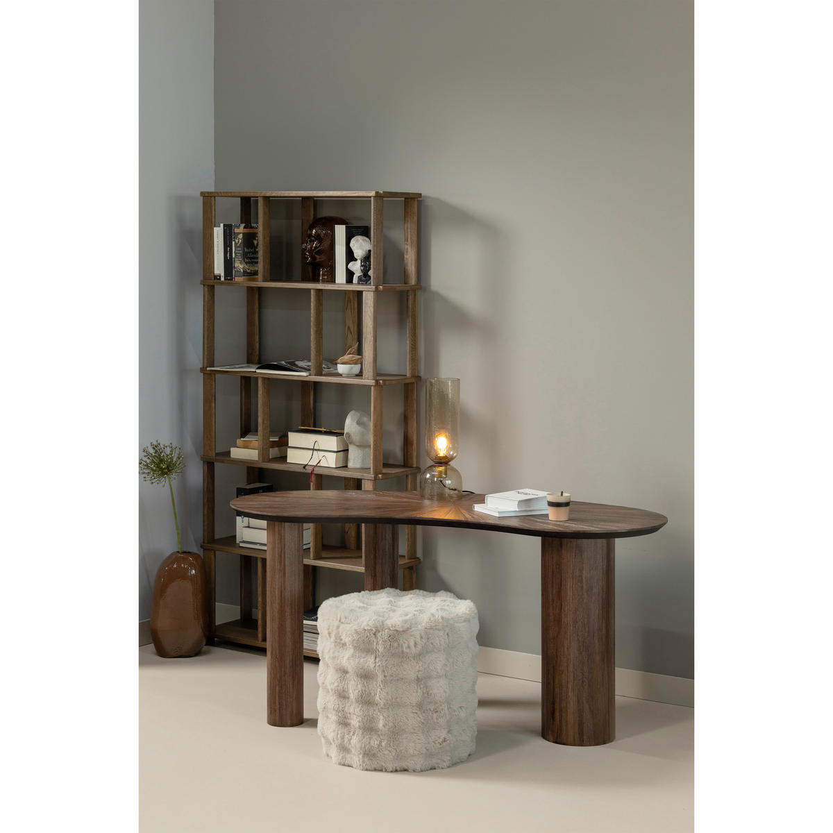 HOCKER Olven Webpelz Naturfarben  - Naturfarben, Design, Textil (46/46/46cm) - Livetastic