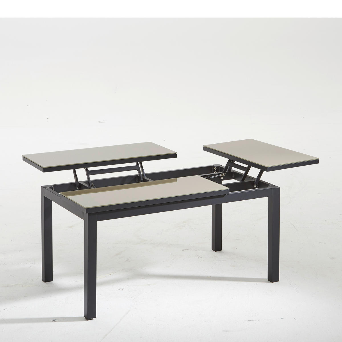 LOUNGETISCH 100/48/60 cm Metall, Glas  - Anthrazit/Grau, Design, Glas/Metall (100/48/60cm) - Amatio