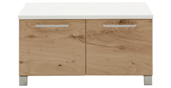 GARDEROBENBANK 84/45/40 cm - Chromfarben/Eichefarben, Design, Holz/Holzwerkstoff (84/45/40cm) - Dieter Knoll