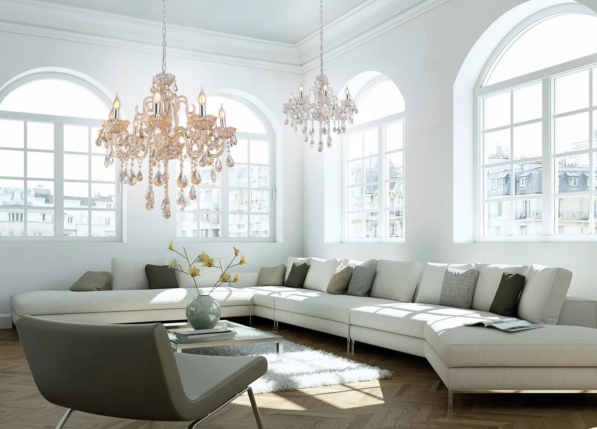 HÄNGLAMPA I KRISTALL 71/180 cm  - champagne, Lifestyle, metall/glas (71/180cm)
