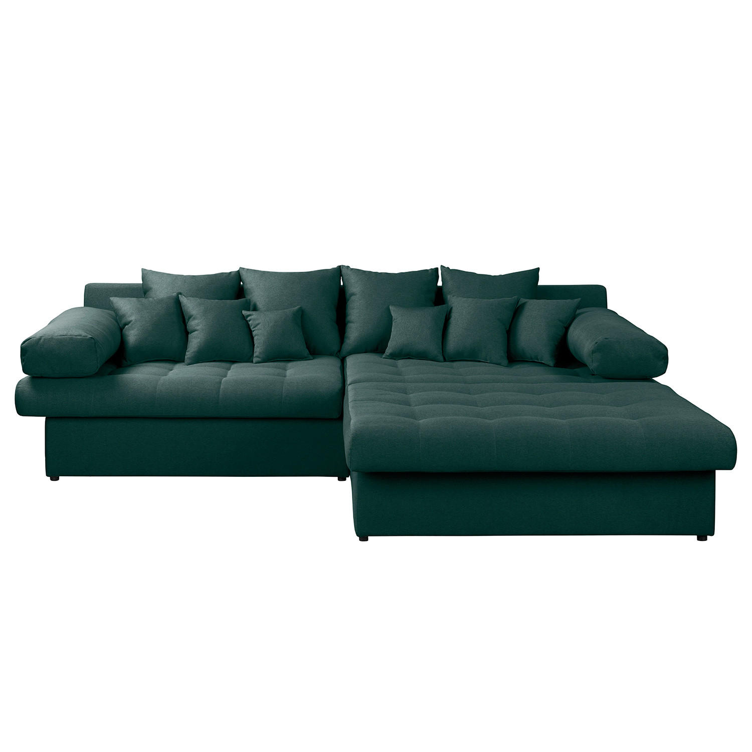 ECKSOFA Naomi in Mikrofaser Petrol Rückenkissen  284/243 cm  - Petrol/Schwarz, Design, Kunststoff/Textil (284/243cm) - P & B