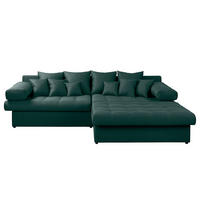 ECKSOFA Naomi in Mikrofaser Petrol Rückenkissen  284/243 cm  - Petrol/Schwarz, Design, Kunststoff/Textil (284/243cm) - P & B