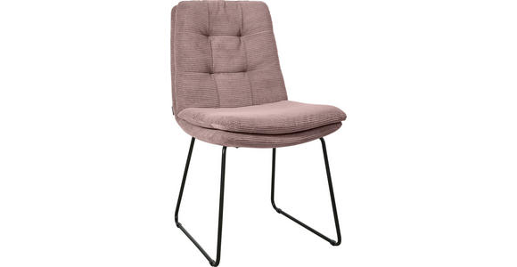 STUHL - Schwarz/Altrosa, Design, Textil/Metall (49/90/68cm) - Johann Jakob