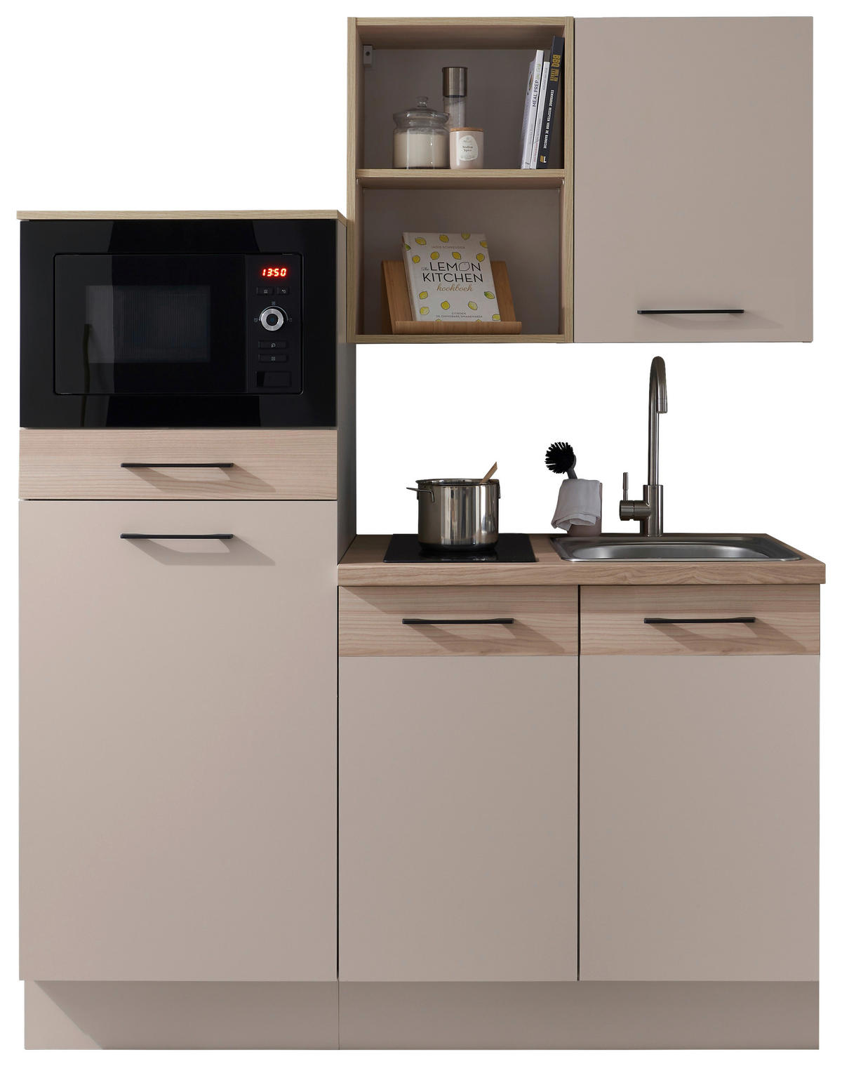 KÜCHENBLOCK   in Eichefarben, Kaschmir  - Kaschmir/Eichefarben, Trend, Holzwerkstoff/Metall (150/210/60cm) - MID.YOU