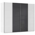 SCHWEBETÜRENSCHRANK 271/235/68 cm 4-türig Schwarz, Weiß  - Chromfarben/Schwarz, KONVENTIONELL, Glas/Holzwerkstoff (271/235/68cm) - Novel