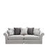 MEGASOFA Flachgewebe Dunkelgrau, Hellgrau - Dunkelgrau/Dunkelbraun, Trend, Holz/Textil (264/70/111cm) - Ambia Home