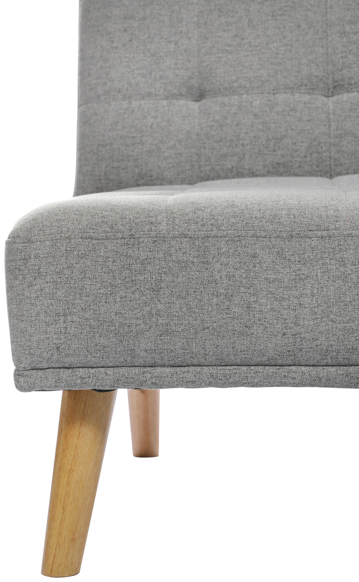 SCHLAFSOFA Leinenoptik Hellgrau  - Hellgrau/Schwarz, Design, Holz/Kunststoff (179/81/85cm) - P & B