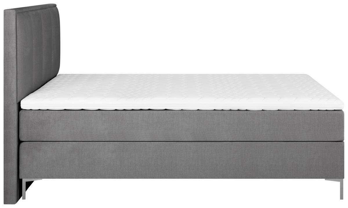 BOXSPRINGBETT 160/200 cm  in Grau  - Alufarben/Grau, MODERN, Textil (160/200cm) - MID.YOU