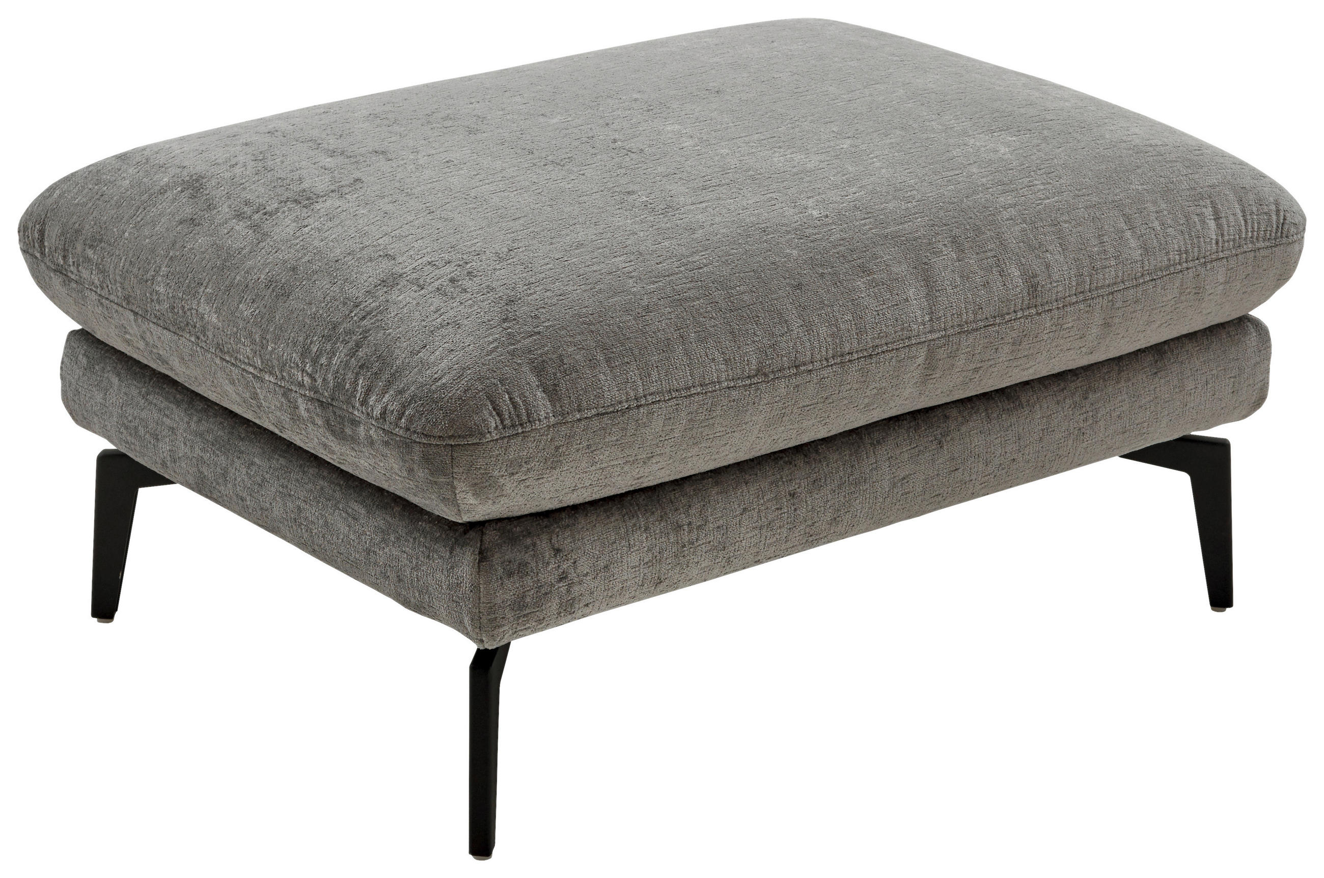 HOCKER in Textil Grau  - Schwarz/Grau, Design, Textil/Metall (94/45/68cm) - Beldomo System