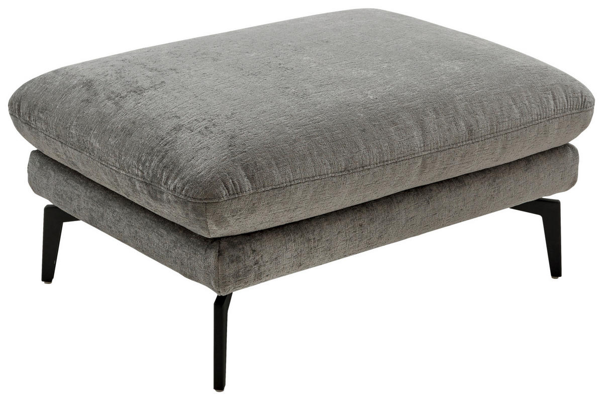 HOCKER in Textil Grau  - Schwarz/Grau, Design, Textil/Metall (94/45/68cm) - Beldomo System