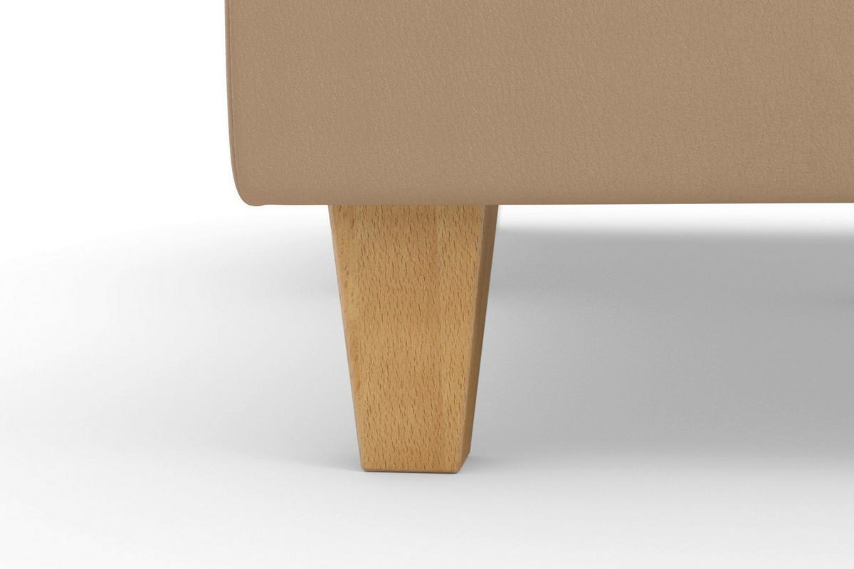 WOHNLANDSCHAFT PALMERA E Cappuccino Echtleder  - Eichefarben/Cappuccino, Basics, Leder/Holz (163/308/212cm) - Sit & More