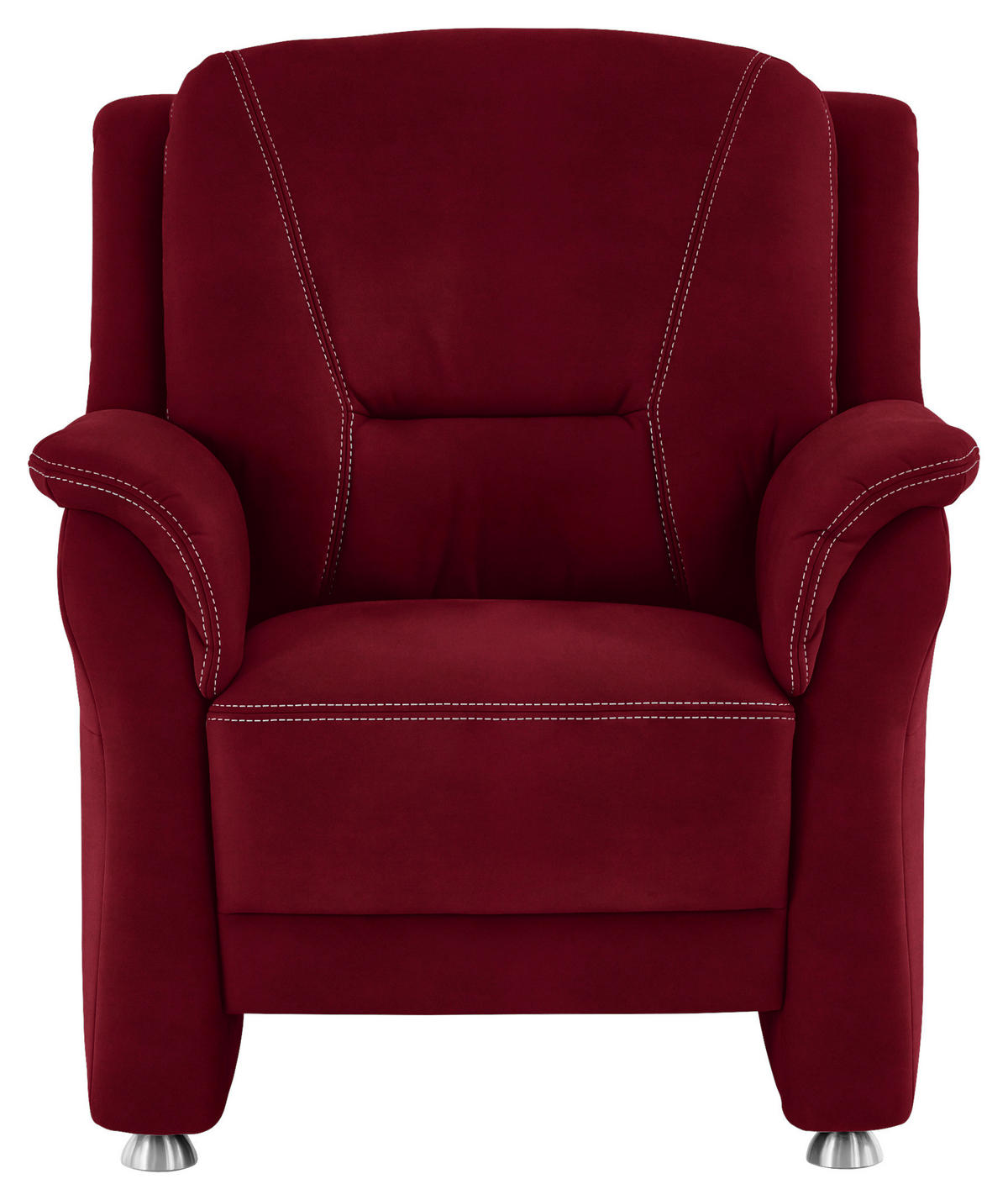 SESSEL in Mikrofaser Hellrot  - Hellrot/Beige, Konventionell, Textil/Metall (90/100/92cm) - Beldomo Comfort
