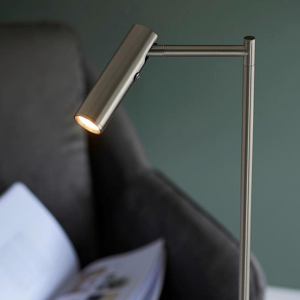 LED-STEHLEUCHTE 18,5/125 cm    - Nickelfarben, KONVENTIONELL, Metall (18,5/125cm) - ENDON